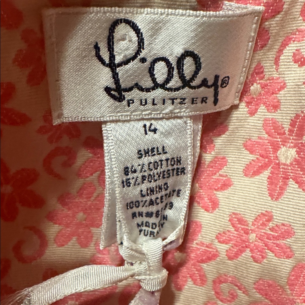 Lilly Pulitzer Strapless Pink Floral Dress, EUC, Size 14 - Picture 2 of 6